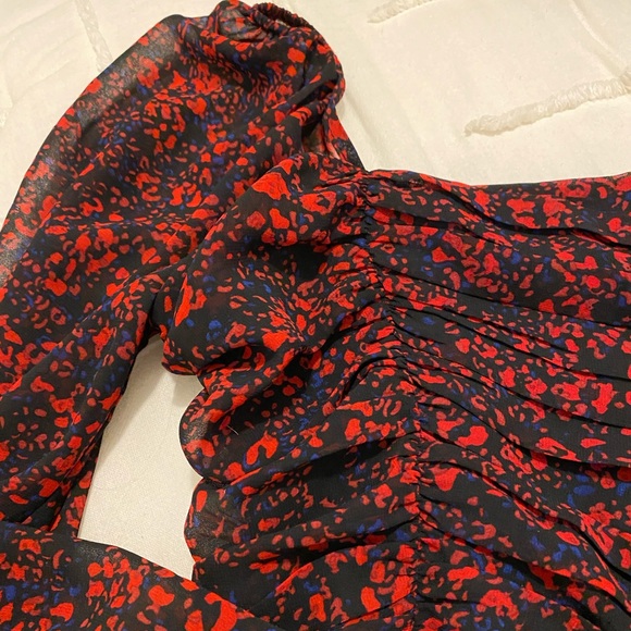 Shirt/ Blouse | Brand: Dynamite | Size: S | Colour: black with red and blue | - Picture 3 of 5